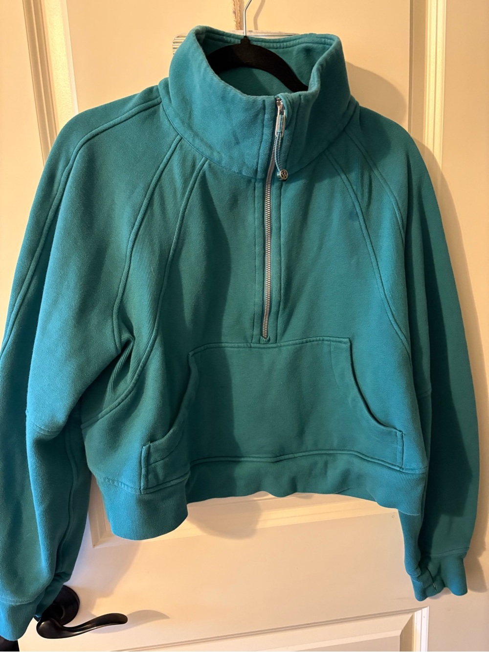 lululemon athletica Teal Half-Zip Cowl Pullover